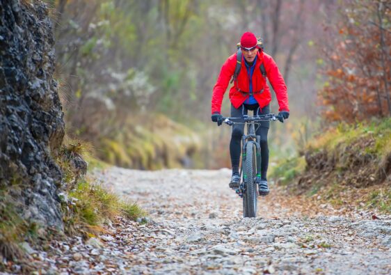 Biker with mountain bike