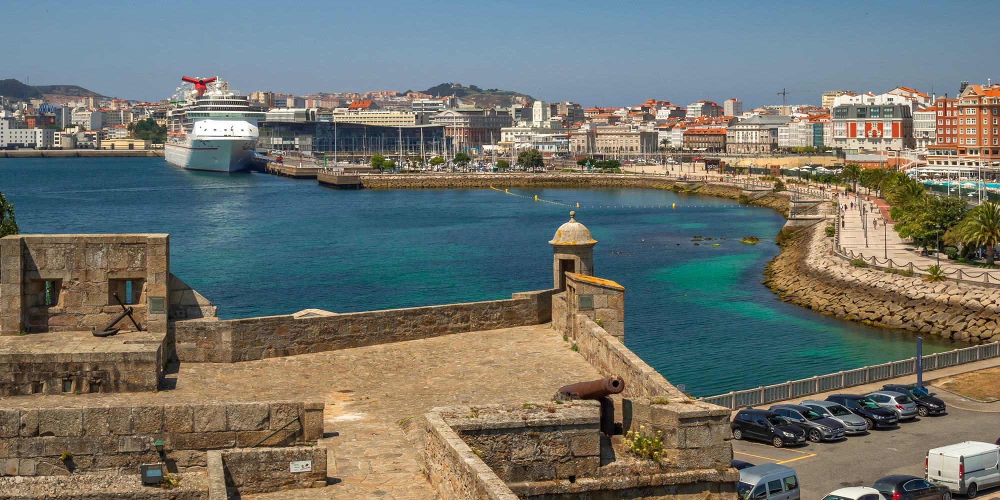 La Coruña Cityview from Castle of San Antón, La Coruña, Spain