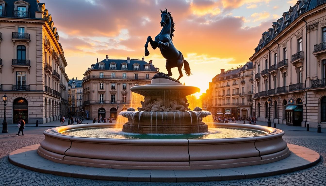 découvrez la fontaine bartholdi, un chef-d'œuvre emblématique situé sur la place des terreaux à lyon. plongez dans l'histoire et la culture de cette magnifique ville en admirant cette œuvre majestueuse, symbole de la richesse artistique lyonnaise.
