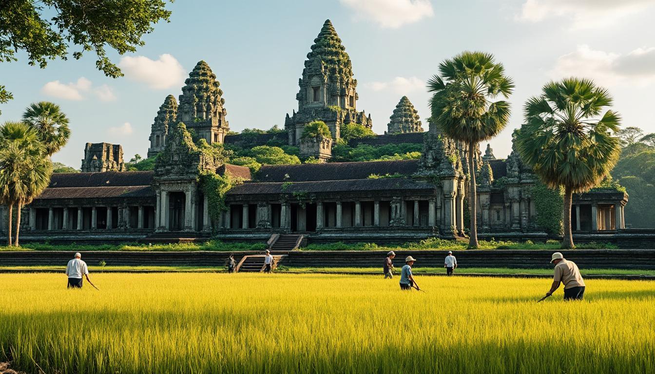 découvrez angkor, ancienne capitale de l'empire khmer, et explorez ses temples majestueux tels qu'angkor wat et bayon. des paysages fascinants, une histoire millénaire et un site incontournable à visiter absolument au cambodge.