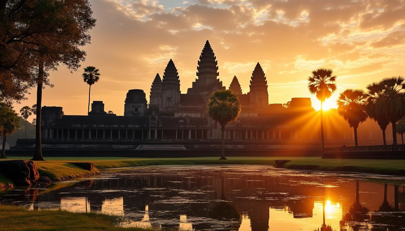 découvrez angkor, l'ancienne capitale de l'empire khmer, et explorez ses incroyables temples majestueux. laissez-vous émerveiller par ce site historique d'exception, incontournable lors de votre voyage au cambodge.