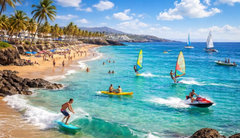 découvrez puerto del carmen à lanzarote, un véritable paradis pour les amateurs de sports nautiques avec ses plages magnifiques, ses eaux cristallines et une multitude d'activités aquatiques pour tous les niveaux.