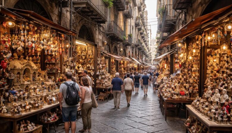 découvrez via san gregorio armeno, un lieu emblématique à naples, incontournable pour les amateurs d'art et de culture, célèbre pour ses ateliers artisanaux et ses crèches traditionnelles.