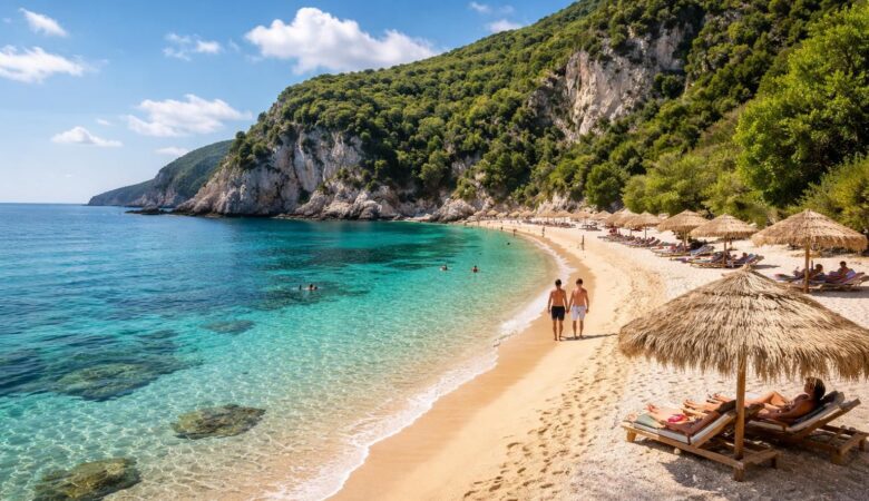 découvrez les plaisirs de la plage de rovinia, où le sable doré rencontre des eaux cristallines, pour des moments de détente et de beauté naturelle inoubliables.