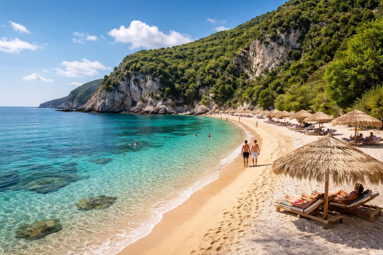 découvrez les plaisirs de la plage de rovinia, où le sable doré rencontre des eaux cristallines, pour des moments de détente et de beauté naturelle inoubliables.