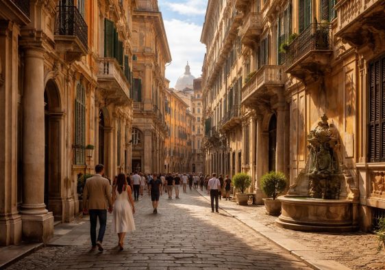 découvrez via garibaldi, une promenade incontournable au cœur du patrimoine historique et architectural de gênes, entre palais majestueux et ambiance italienne authentique.